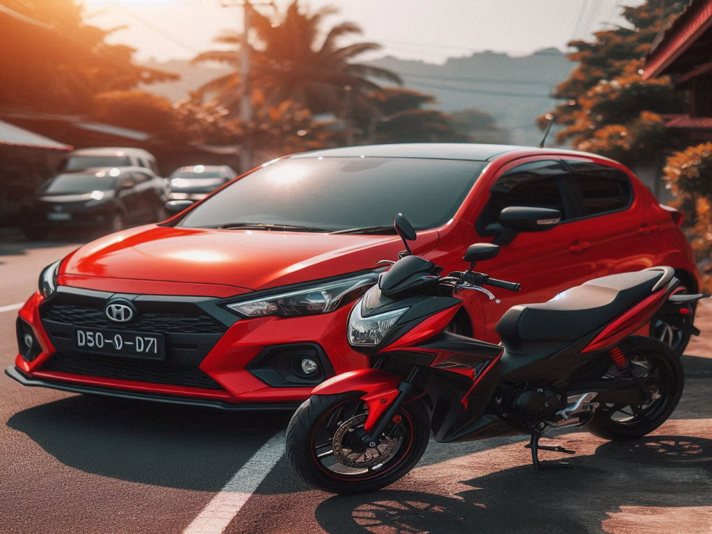 a car and motorbike picture